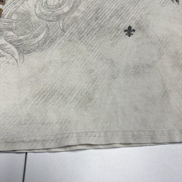 Y2K Style Grunge Cross Shirt Mens Small White Short Sleeve - Picture 7 of 16